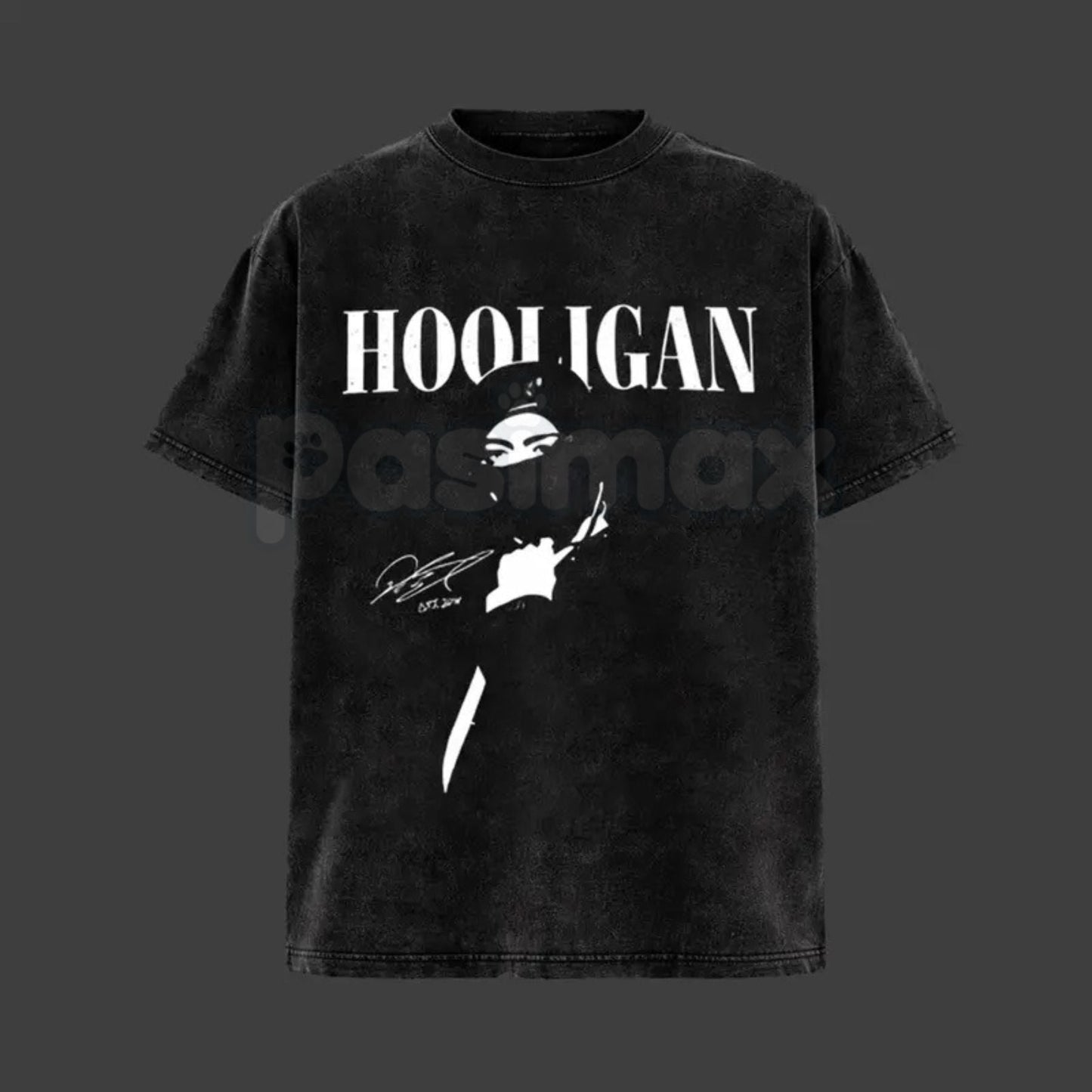 Hooligan Vintage Washed T-Shirt – Retro Distressed Graphic Tee, Lightweight Cotton Underground Streetwear Top