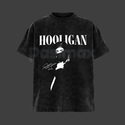 Hooligan Vintage Washed T-Shirt – Retro Distressed Graphic Tee, Lightweight Cotton Underground Streetwear Top