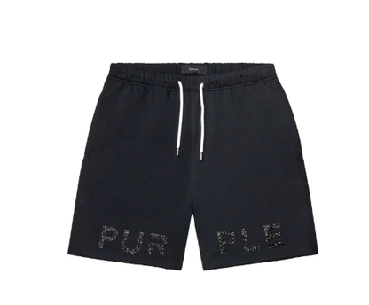 PURPLE Shorts Rhinestone Logo